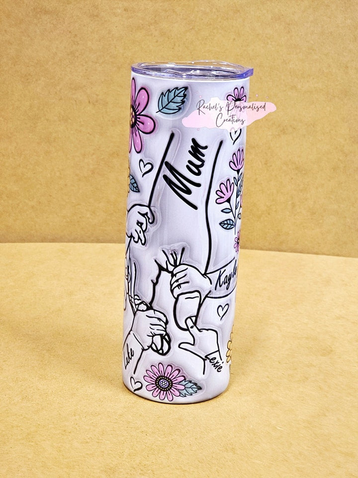 Kids Holding hand 3d Inflated 20oz Tumbler