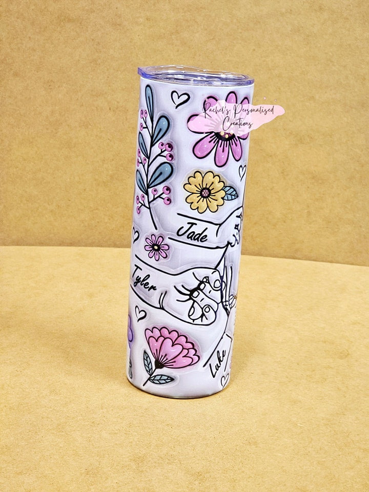 Kids Holding hand 3d Inflated 20oz Tumbler