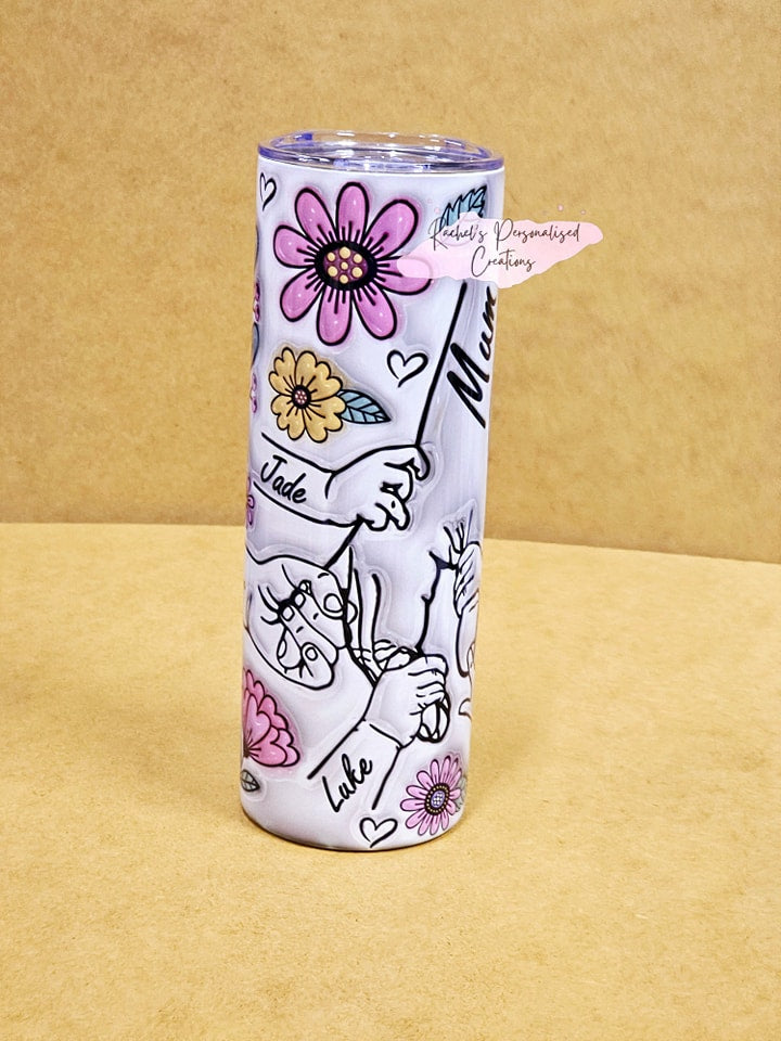 Kids Holding hand 3d Inflated 20oz Tumbler