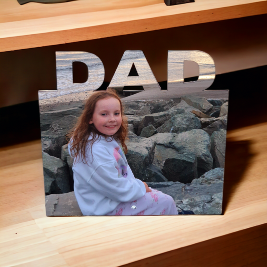 Personalised acrylic Dad plaque with Pin stand
