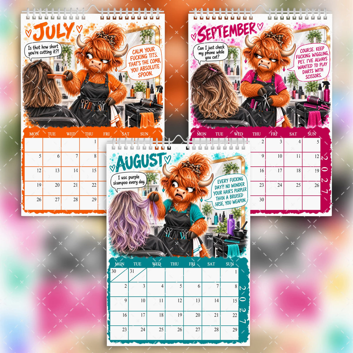 2027 Funny Sweary Hairdresser Calendar β Scissors Out, Bollocks In