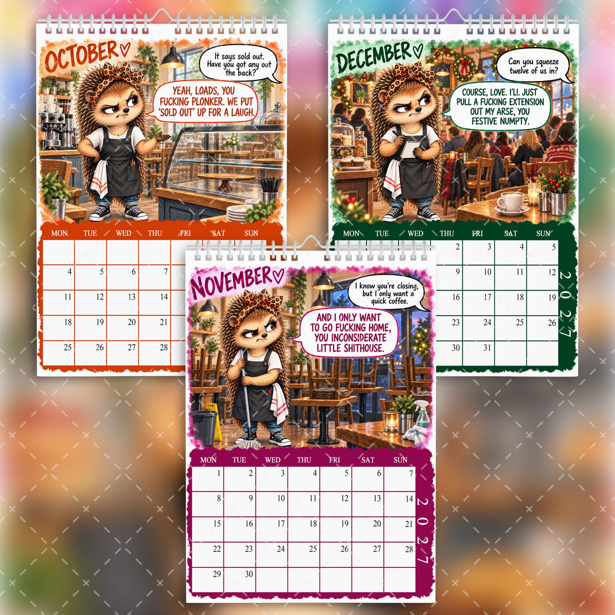 2027 Funny Sweary Café Worker Calendar – Coffee, Cakes & Cheeky Fuckers