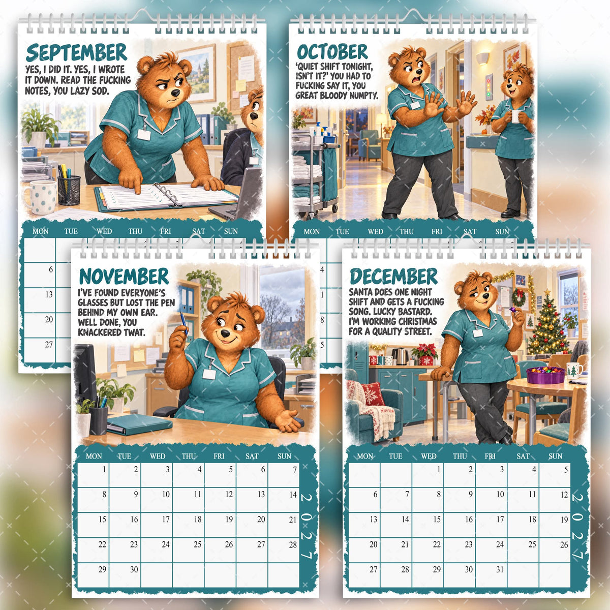 Funny Care Worker Calendar 2027 โ Caring, Swearing & F*cking Despairing