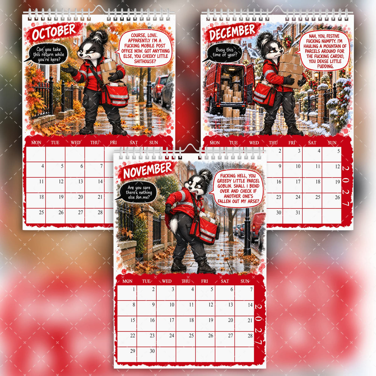 2027 Funny Sweary Postie Calendar – Parcels, Pricks & Postie Kicks