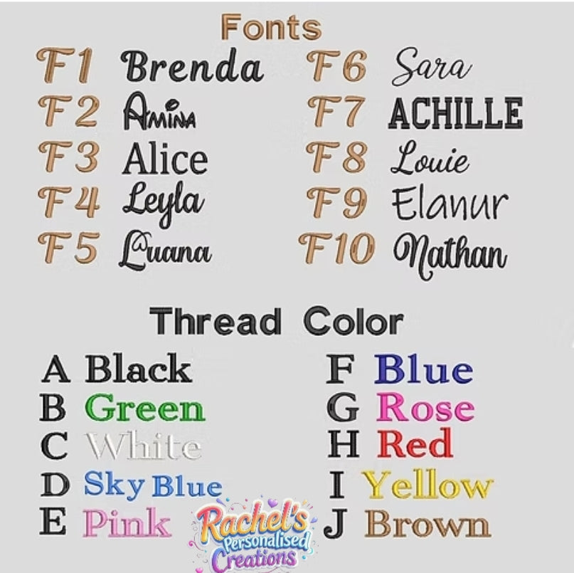 Embroidered floral baby name blanket