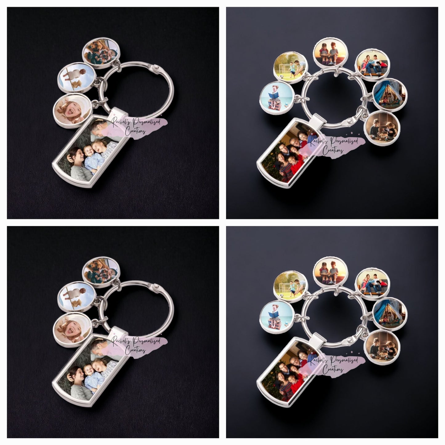 Photo charm keyring 3 charm or 6 charm