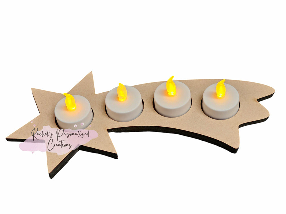 Falling star tealight holder