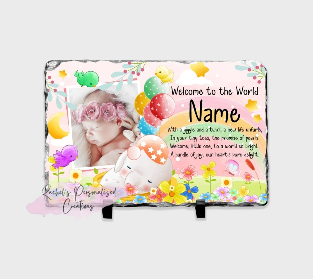 20x30 welcome to the world baby slate