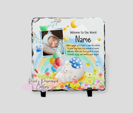 20x20cm Welcome to the world baby slate