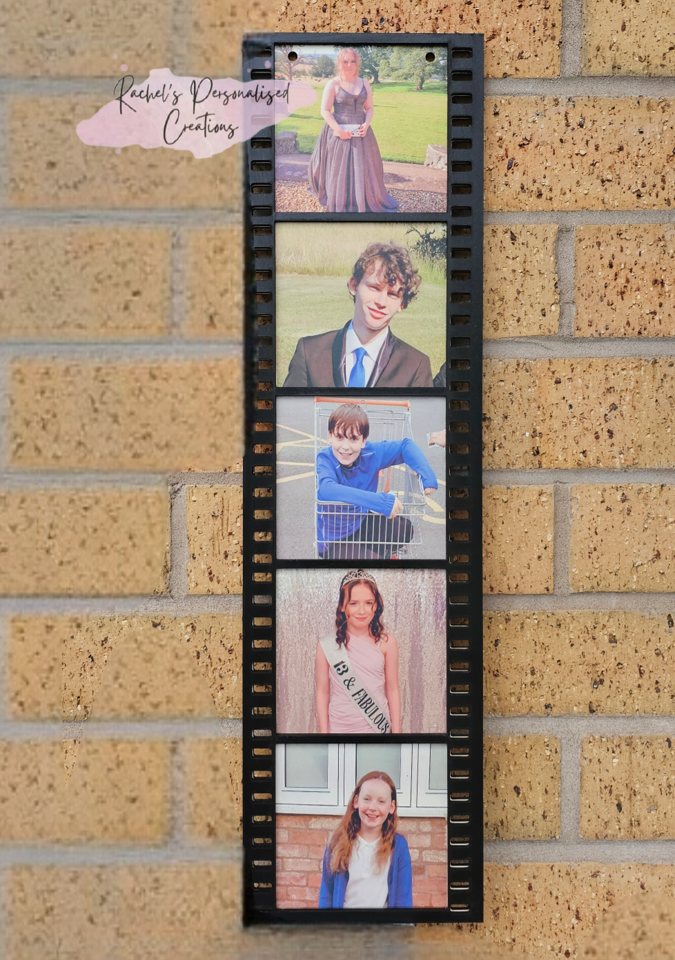 Personalised wall hanging film strip sign