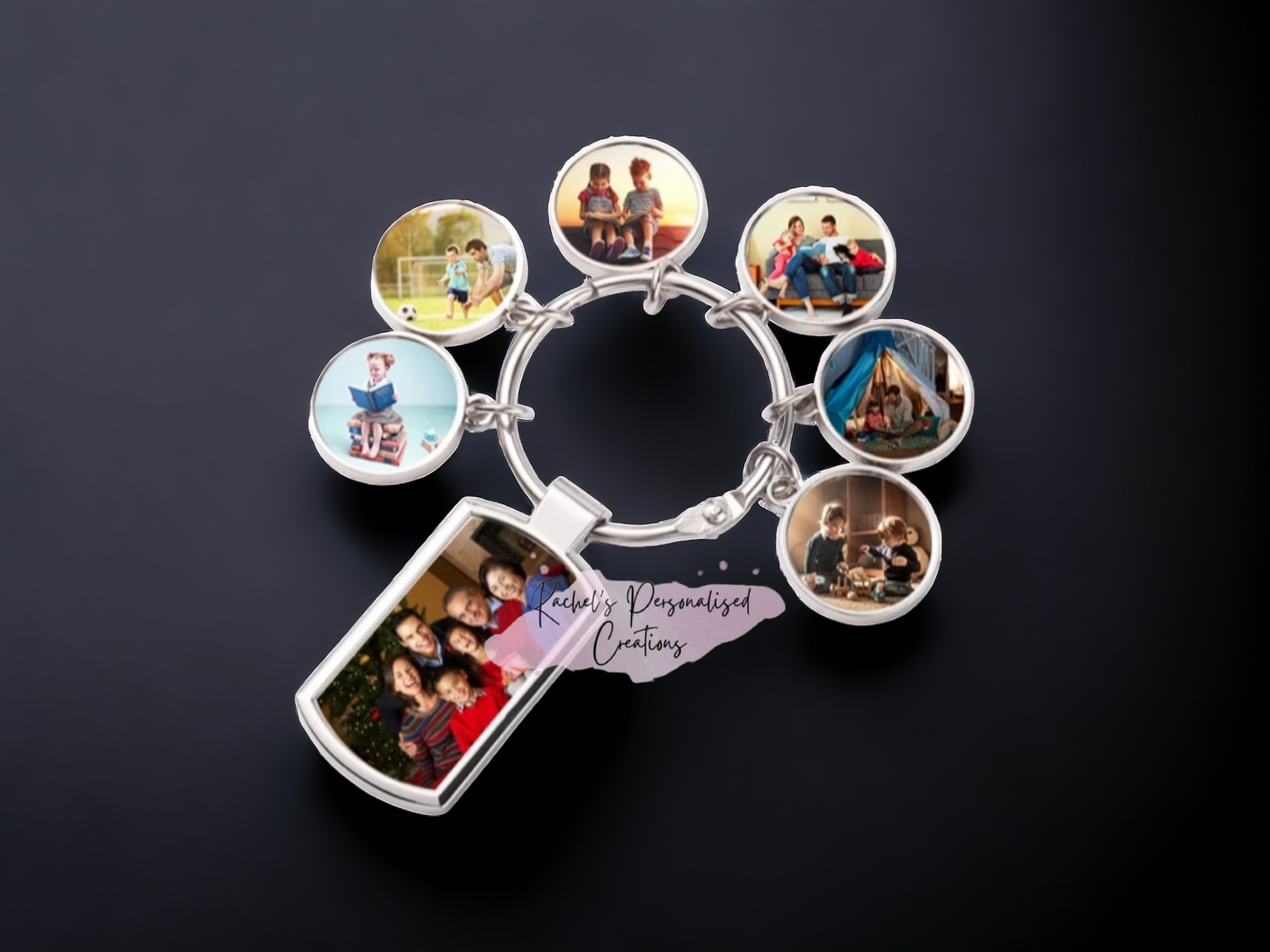 Photo charm keyring 3 charm or 6 charm