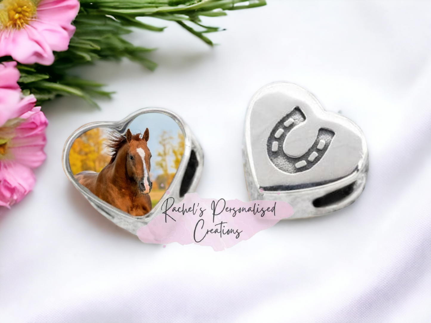 Bracelet photo charm horse shoe design