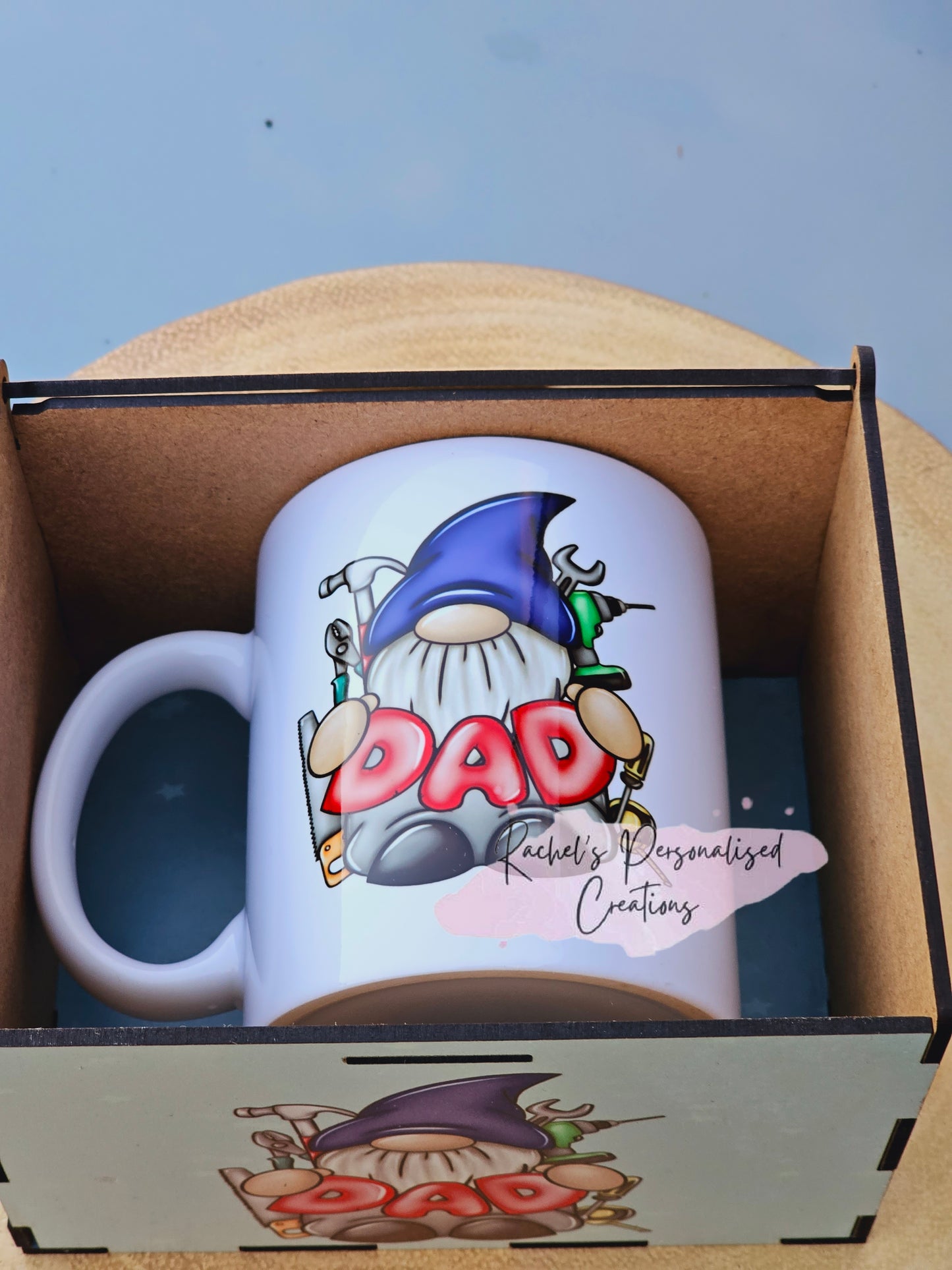 Personalised mug and wooden gift box