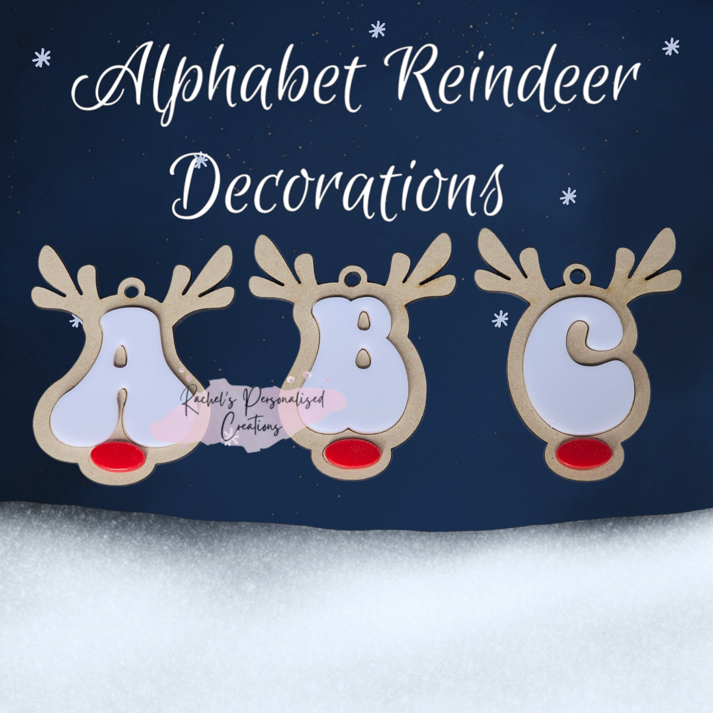 Reindeer Alphabet tree decoration