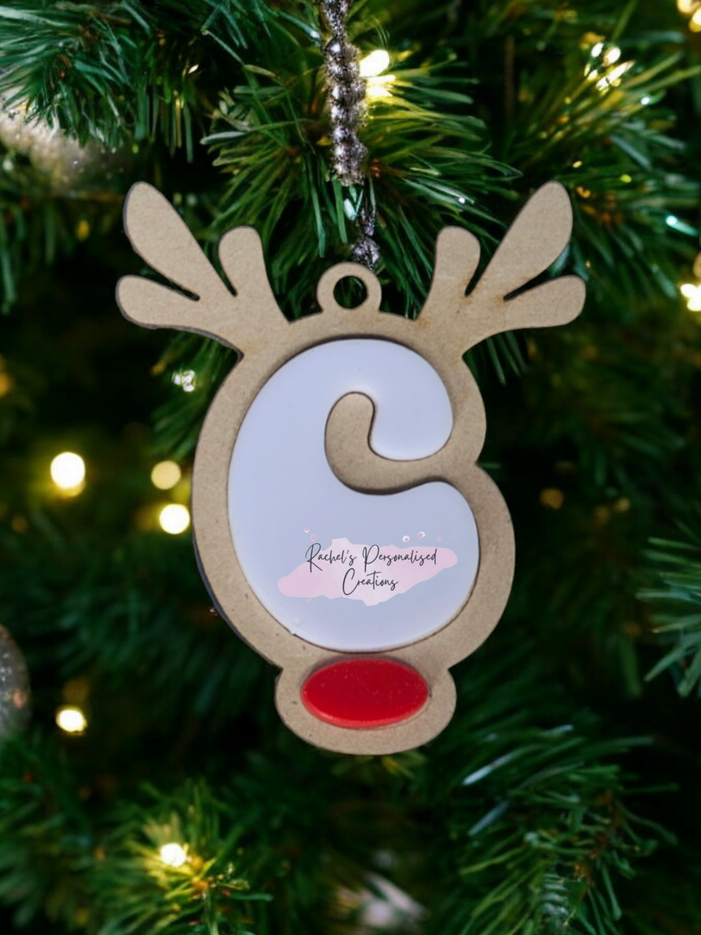 Reindeer Alphabet tree decoration