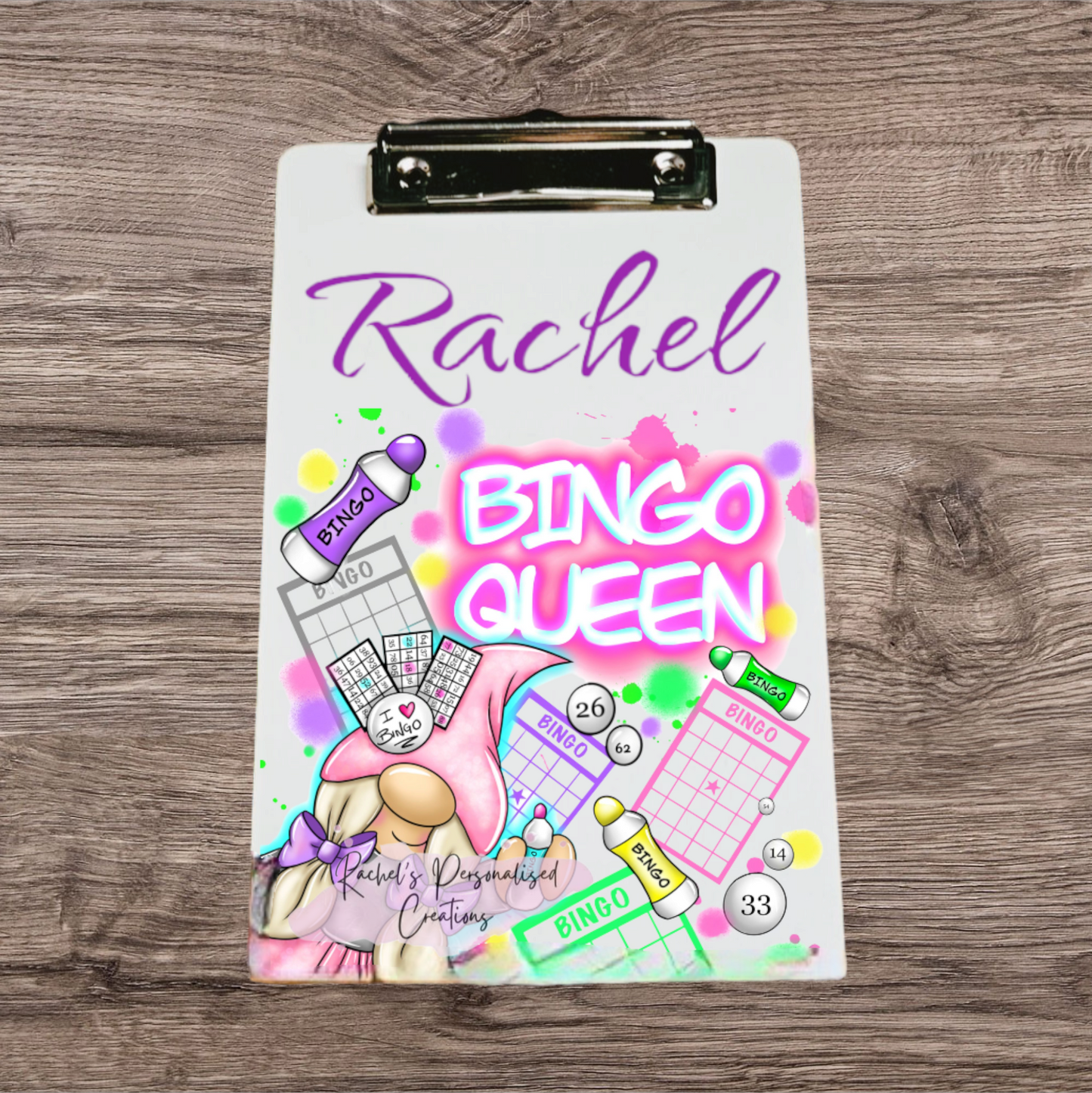 Personalised bingo clipboard