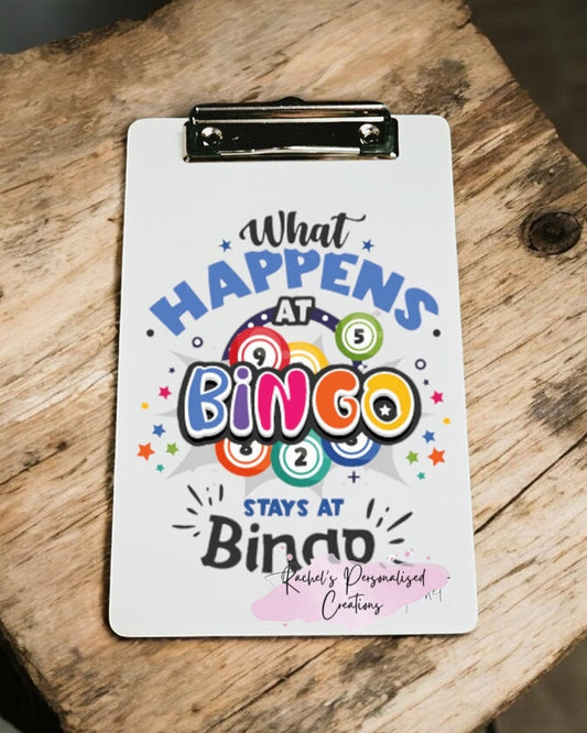 Personalised bingo clipboard