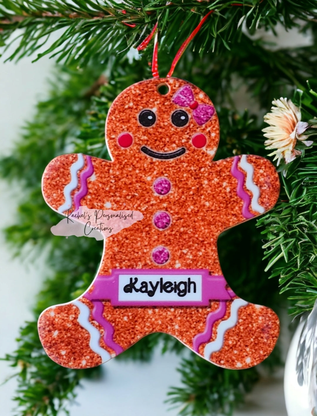 Personalised gingerbread man decorations