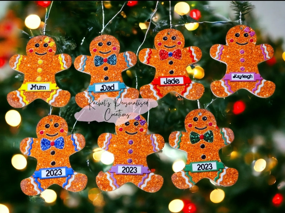 Personalised gingerbread man decorations