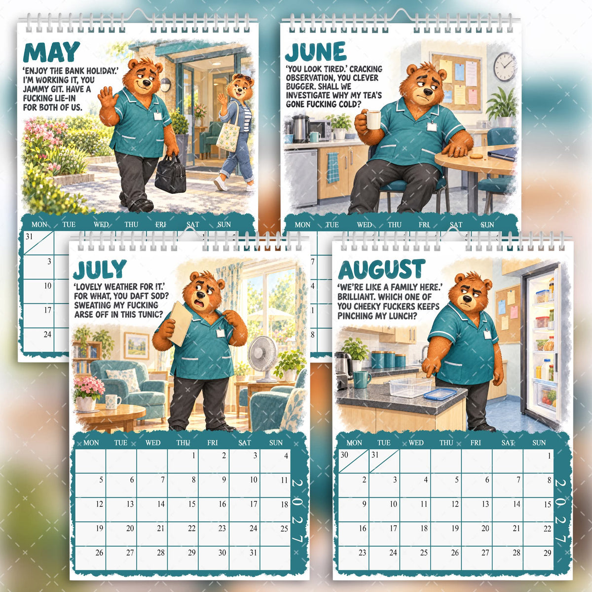 Funny Care Worker Calendar 2027 – Caring, Swearing & F*cking Despairing