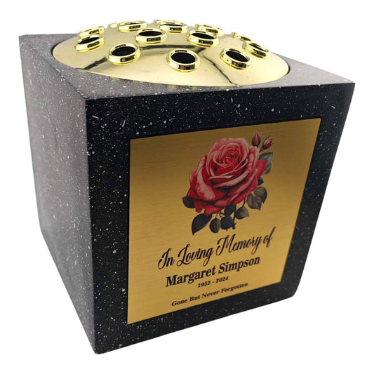 Personalised Rose Memorial Bowl with lid