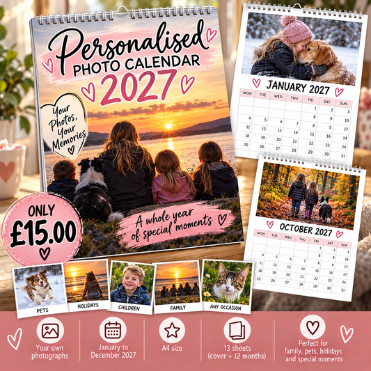 Personalised Photo Calendar 2027 – Your Photos, Your Memories