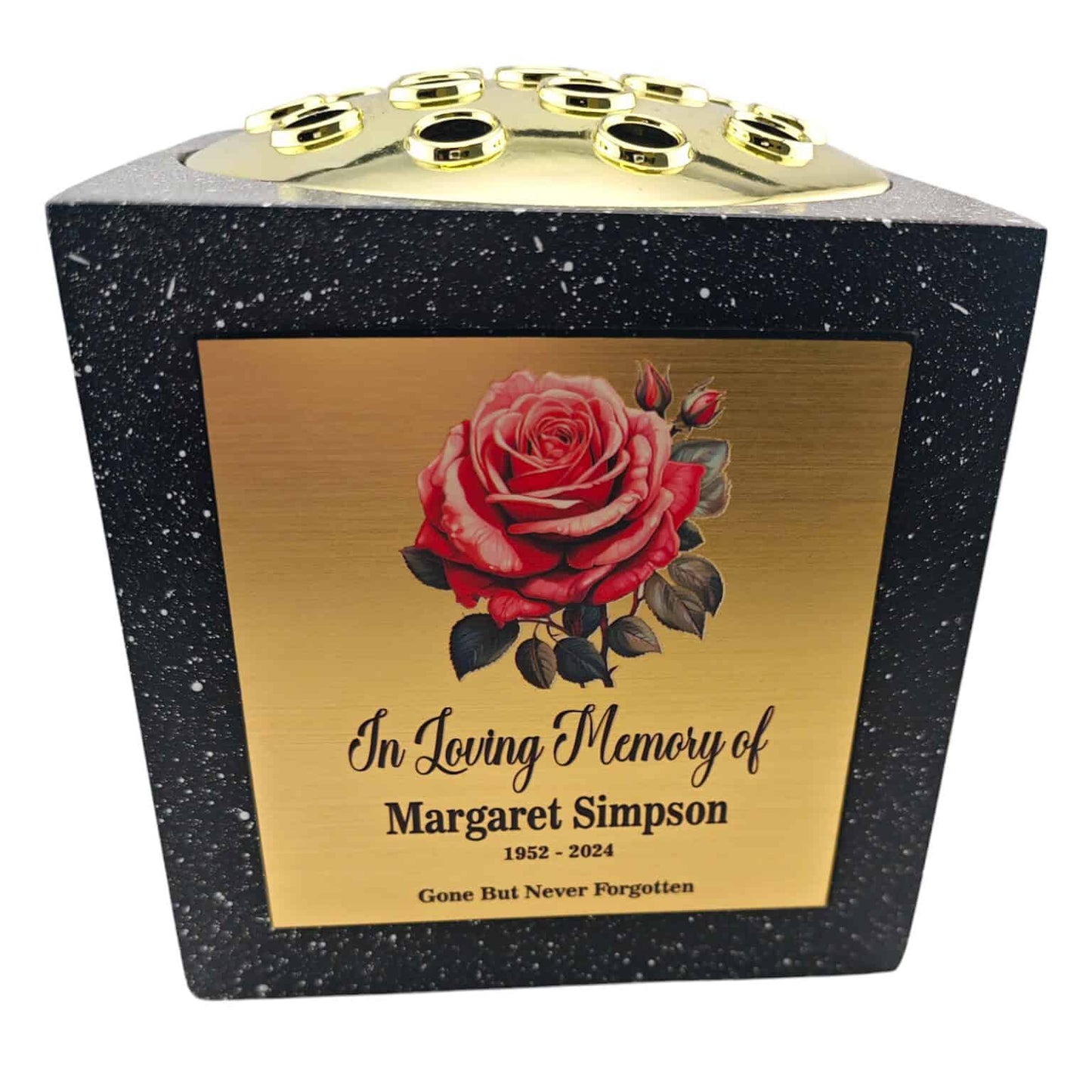 Personalised Rose Memorial Bowl with lid