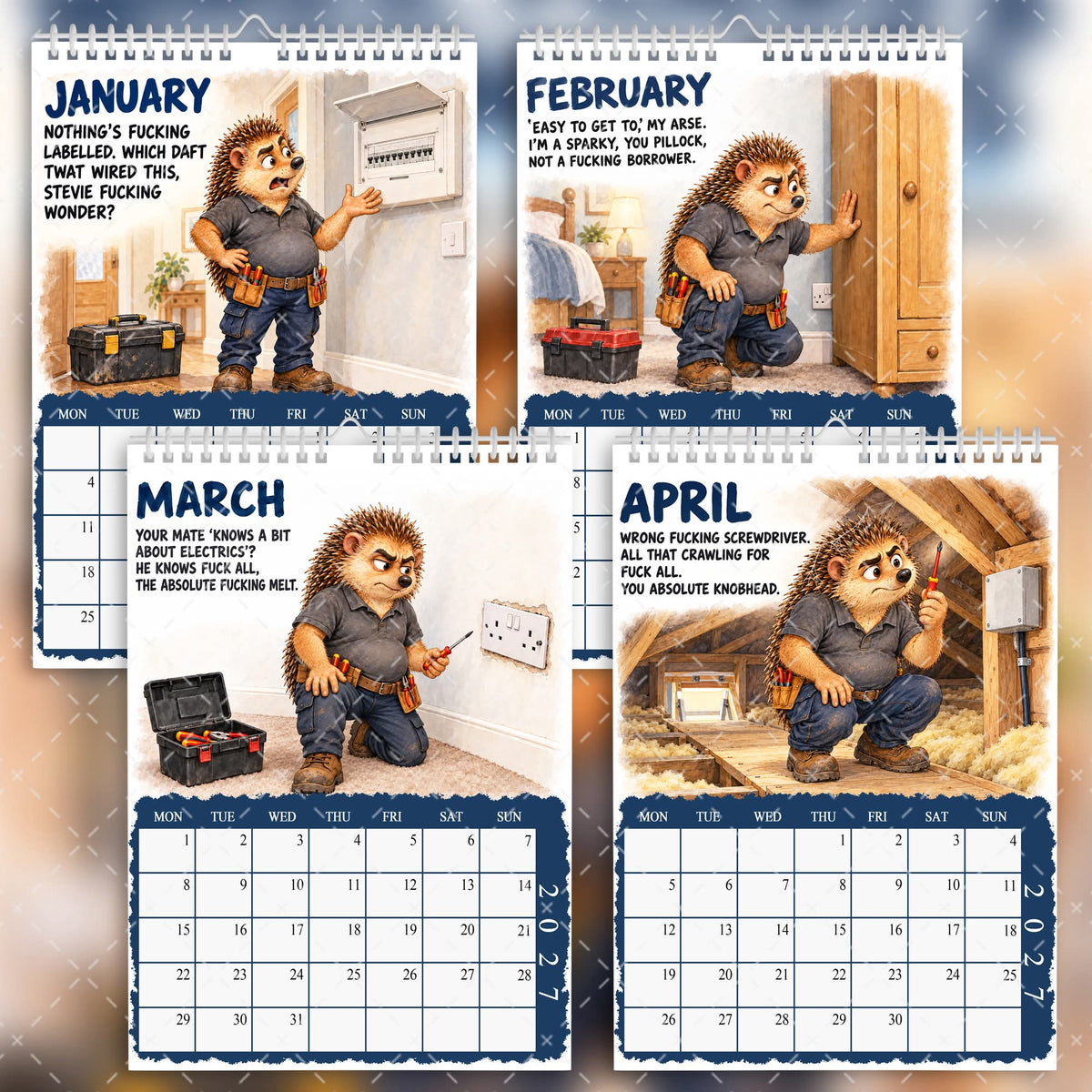 2027 Funny Electrician Calendar – Wires, Pliers & Fucking Liars