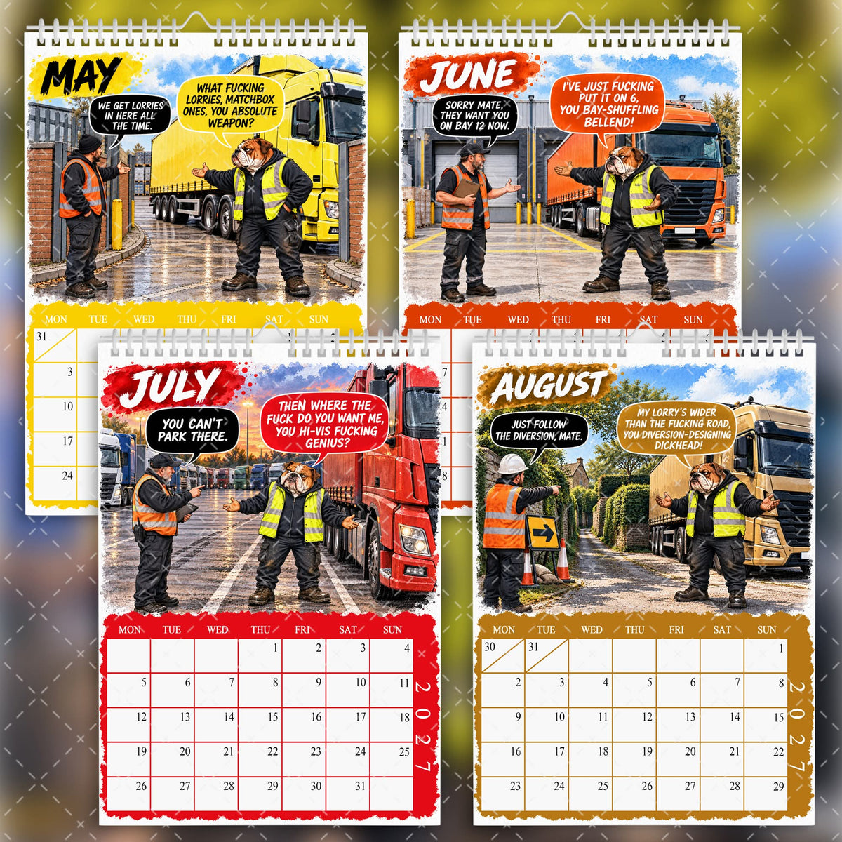 2027 Funny Sweary Lorry Driver Calendar – Roads, Loads & Fucking Toads