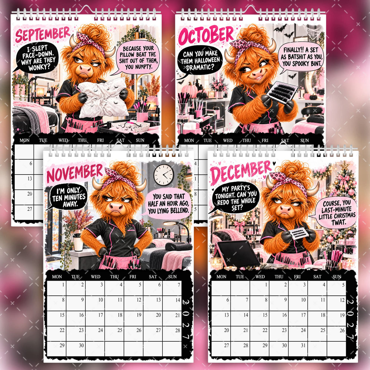 2027 Funny Sweary Lash Tech Calendar – Lashes, Clashes & Karen Bashes