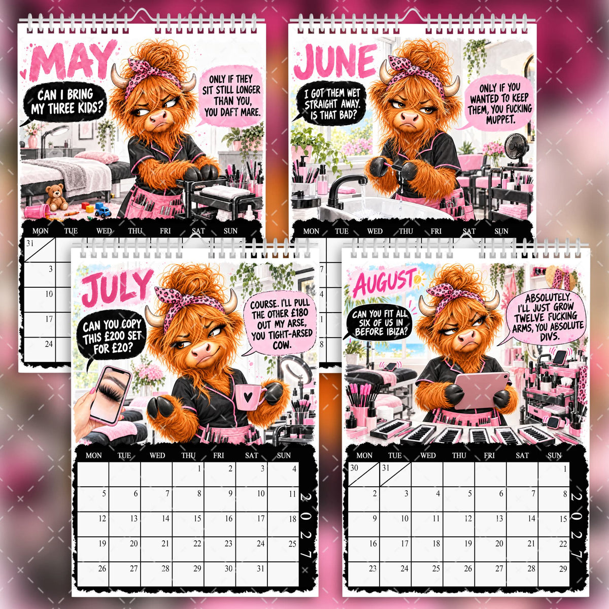 2027 Funny Sweary Lash Tech Calendar – Lashes, Clashes & Karen Bashes