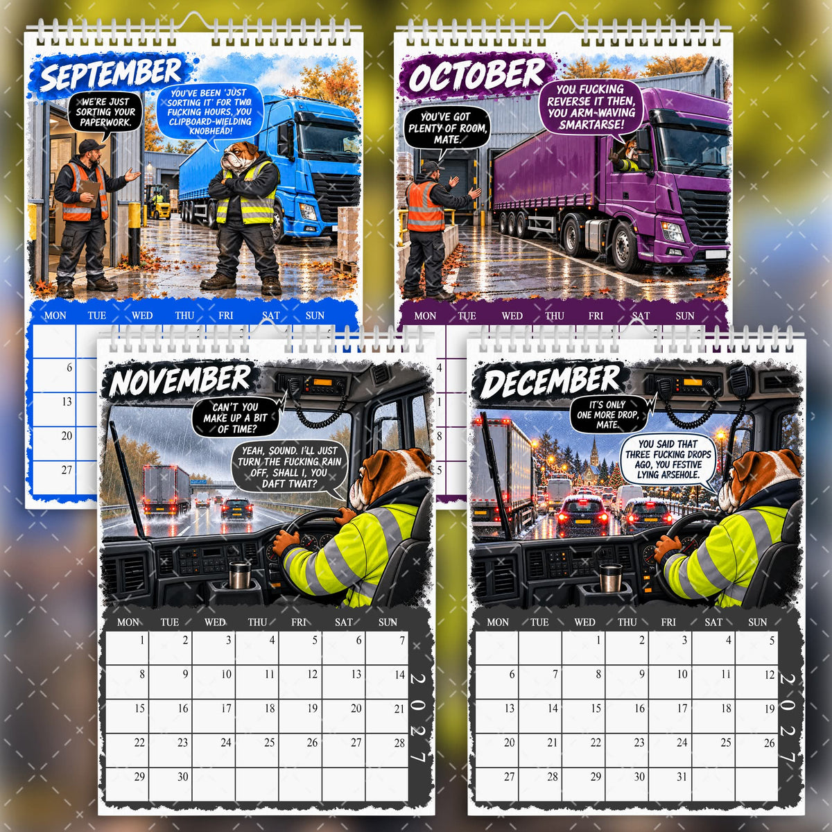 2027 Funny Sweary Lorry Driver Calendar – Roads, Loads & Fucking Toads