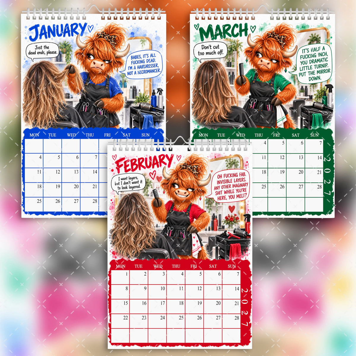 2027 Funny Sweary Hairdresser Calendar – Scissors Out, Bollocks In
