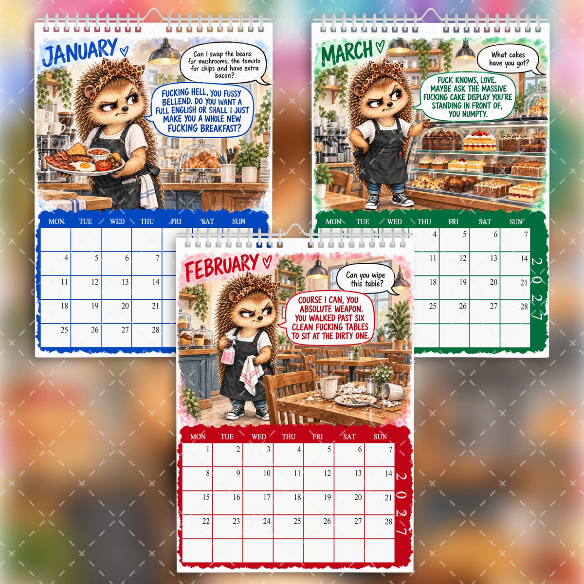 2027 Funny Sweary Café Worker Calendar – Coffee, Cakes & Cheeky Fuckers