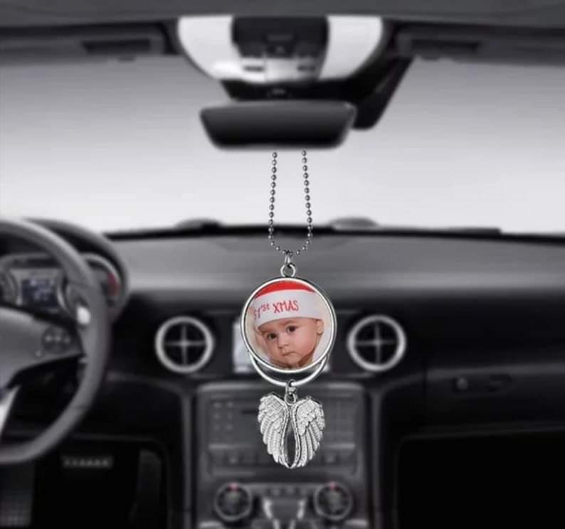 Car mirror hanging angel wings