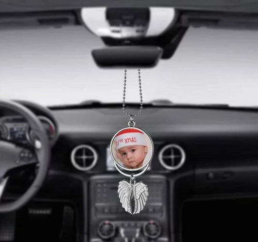 Car mirror hanging angel wings