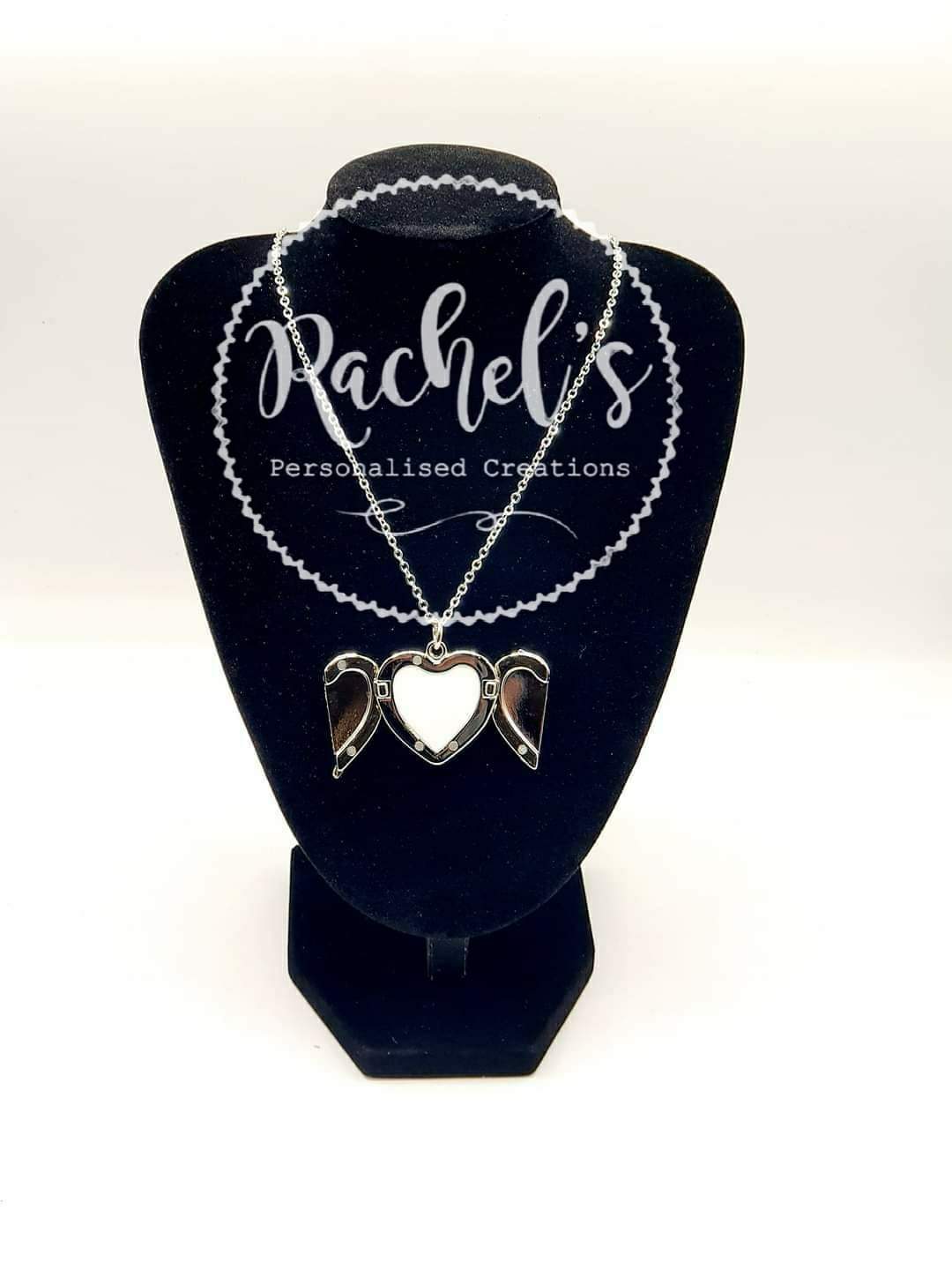 Photo locket angel wing necklace