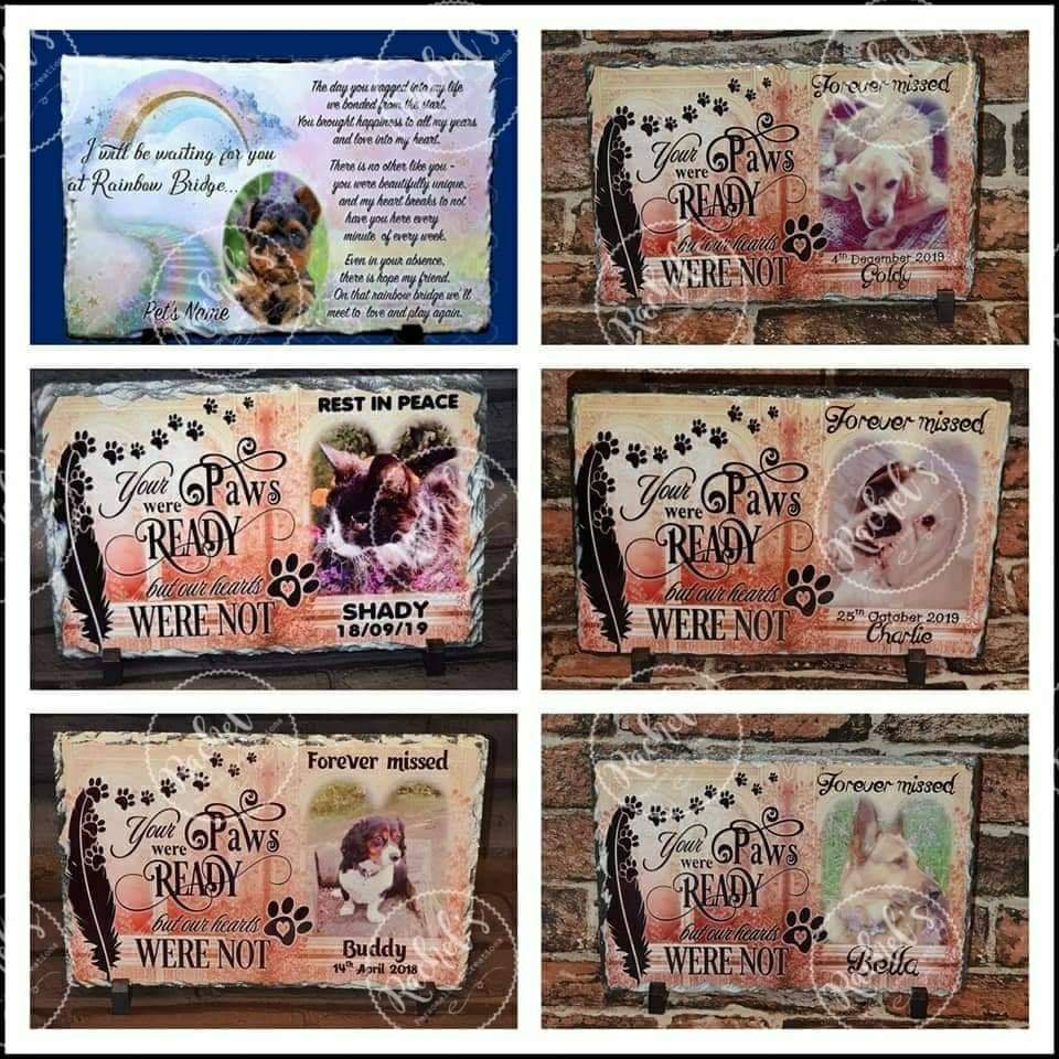 Pet memorial photo slate