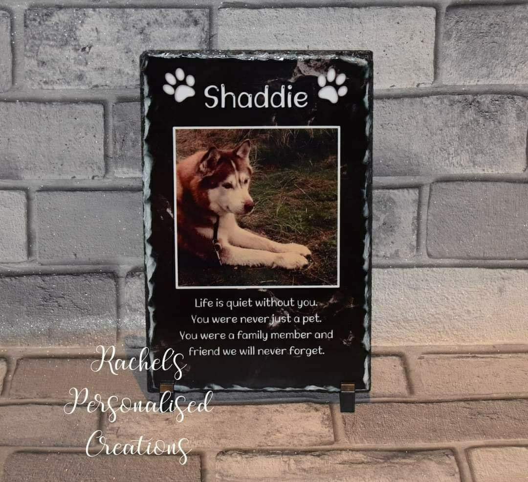 Pet memorial photo slate