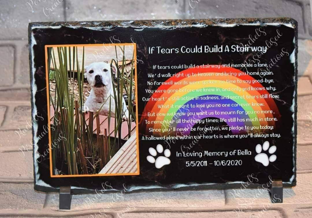 Pet memorial photo slate