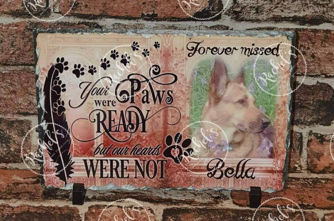 Pet memorial photo slate