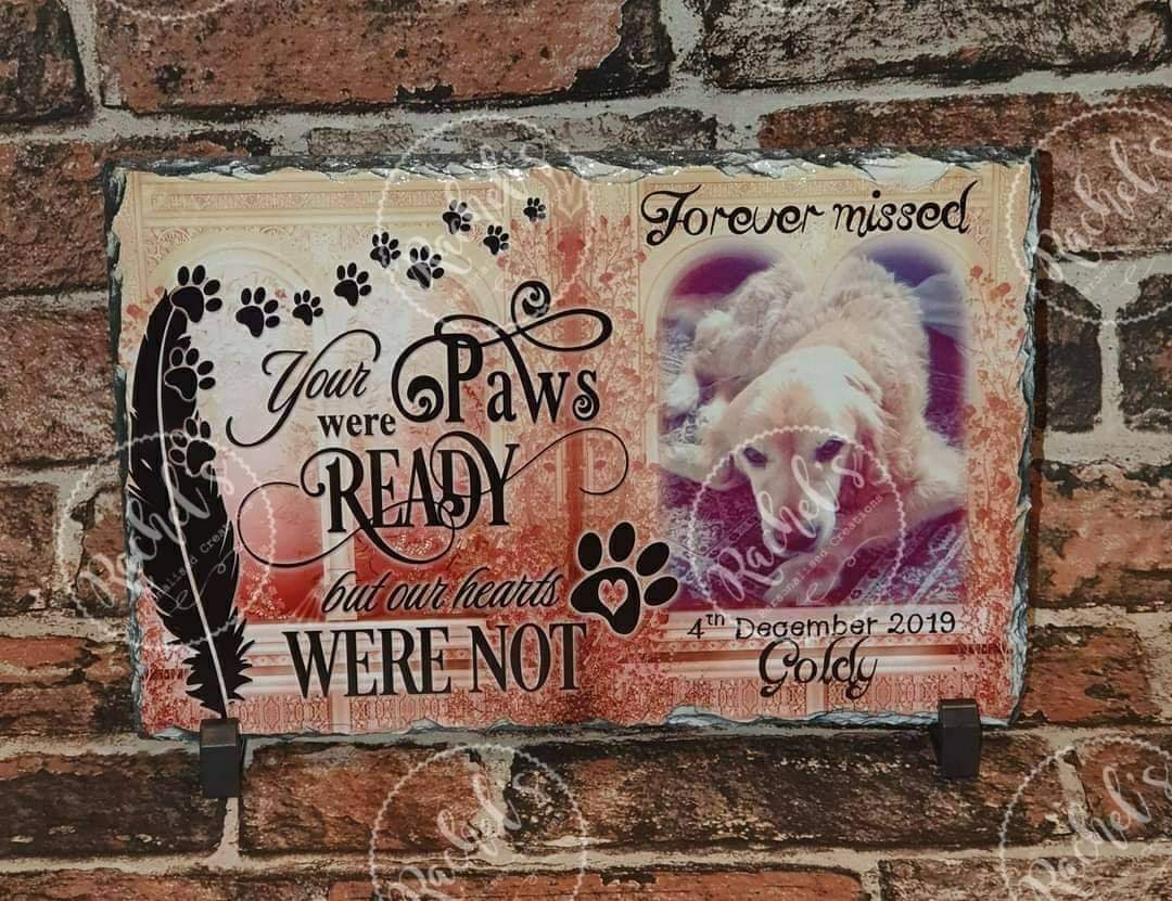 Pet memorial photo slate