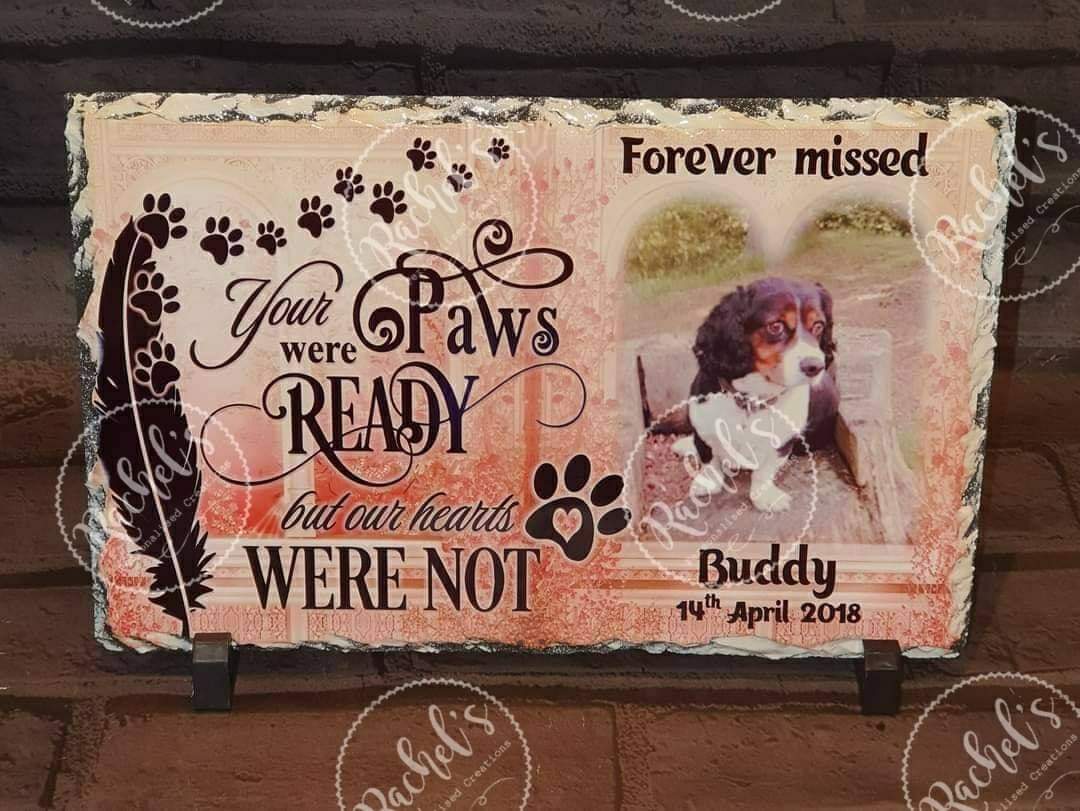 Pet memorial photo slate